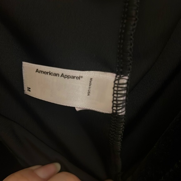 Black velvet American Apparel Medium velvet leggings - Picture 2 of 2